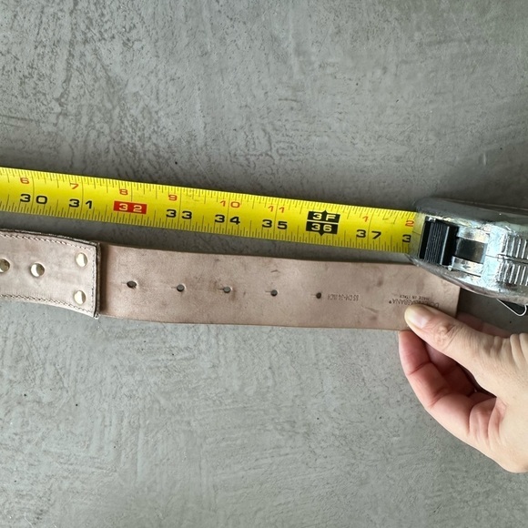 Dolce & Gabbana NWOT Y2K Tan Monogram Leather thick belt large Logo Gold Buckle main image 15